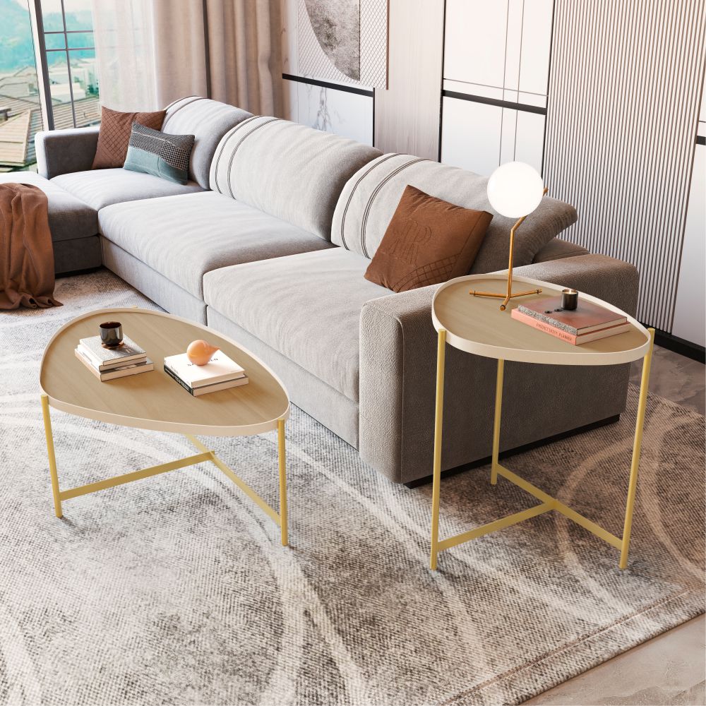 Mesa de centro e lateral orgânica - Wood Alamanda