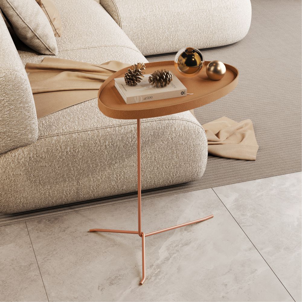 Mesa de Sofá Organica Couro Alamanda